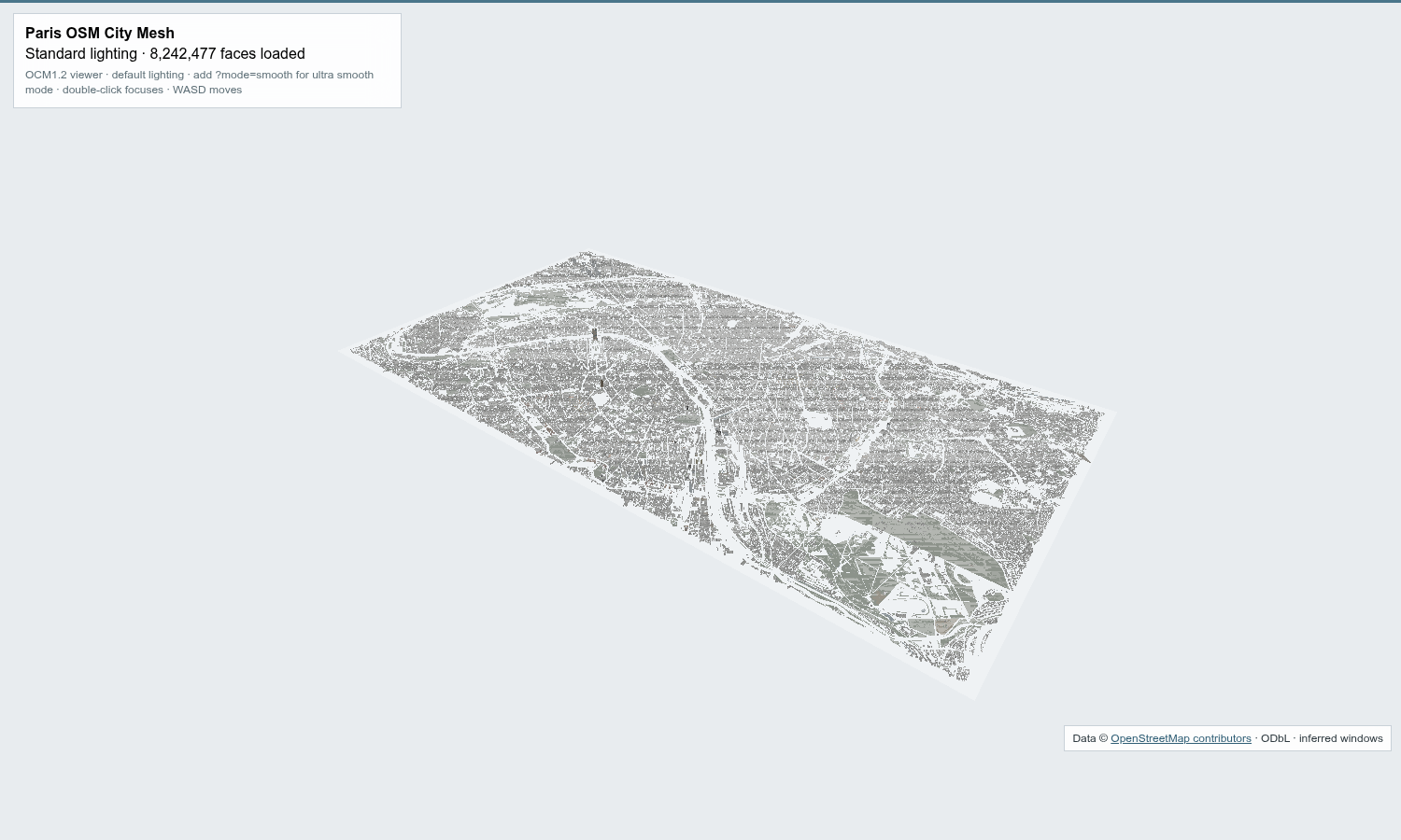 Paris OCM city mesh preview
